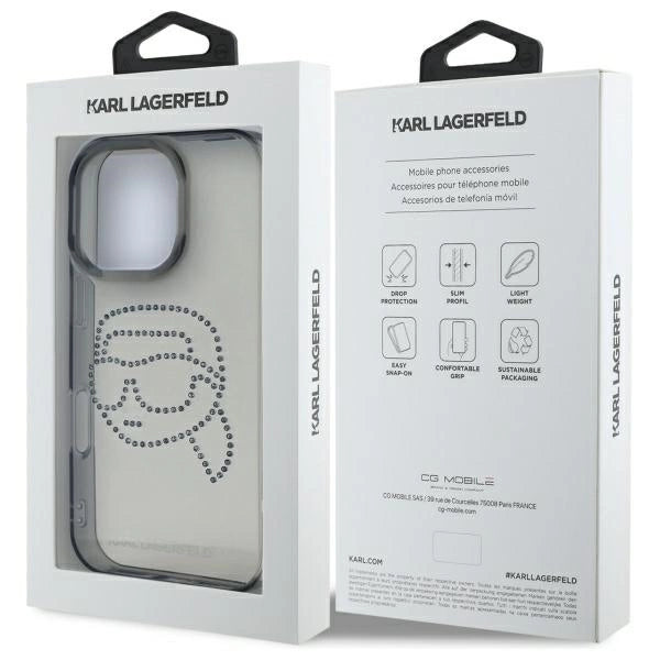 Karl Lagerfeld KLHCP16XHKHDCELK iPhone 16 Pro Max 6.9" black/black hardcase IML Rhinestones Karl Head_7