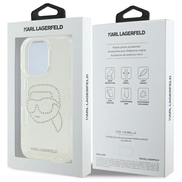Karl Lagerfeld KLHCP16XHKHDCELT iPhone 16 Pro Max 6.9" transparent hardcase IML Rhinestones Karl Head_7