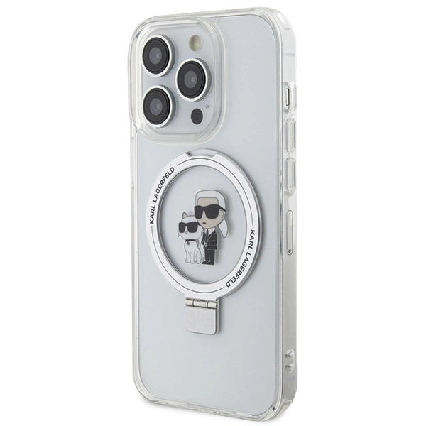 Karl Lagerfeld KLHMP15LHMRSKCH iPhone 15 Pro 6.1" white/white hardcase Ring Stand Karl&Choupette MagSafe_1