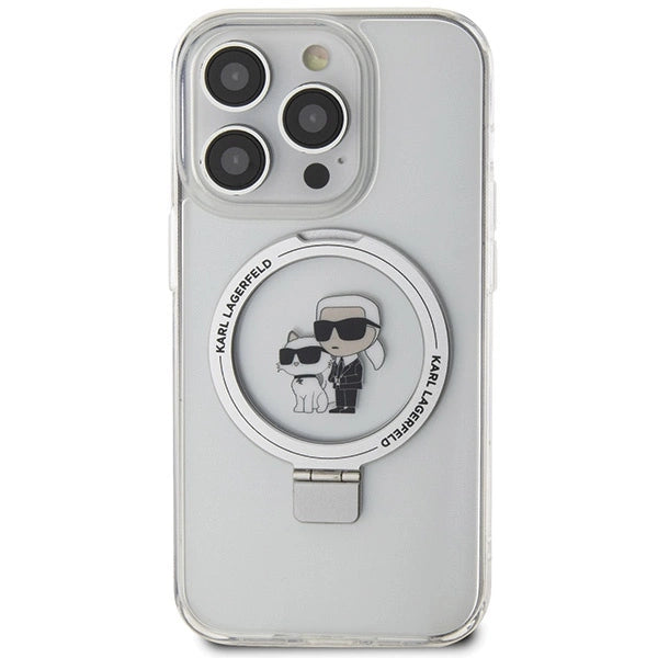 Karl Lagerfeld KLHMP15LHMRSKCH iPhone 15 Pro 6.1" white/white hardcase Ring Stand Karl&Choupette MagSafe_2