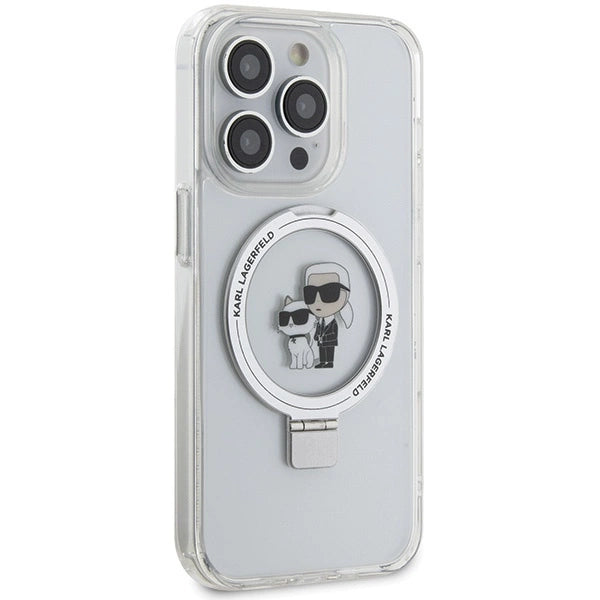 Karl Lagerfeld KLHMP15LHMRSKCH iPhone 15 Pro 6.1" white/white hardcase Ring Stand Karl&Choupette MagSafe_3