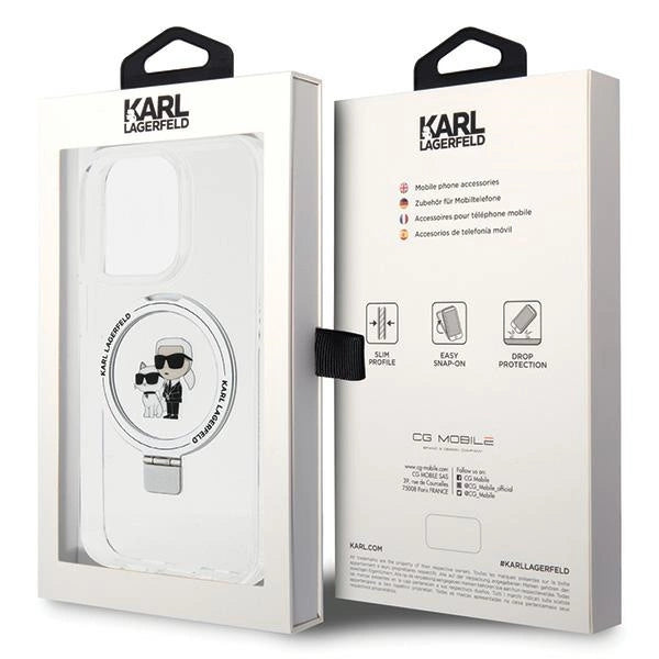 Karl Lagerfeld KLHMP15LHMRSKCH iPhone 15 Pro 6.1" white/white hardcase Ring Stand Karl&Choupette MagSafe_7