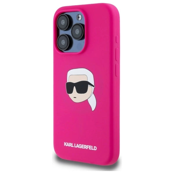 Karl Lagerfeld KLHMP15LSKHPPPLF iPhone 15 Pro 6.1" fuchsia/fuschia hardcase Silicone Karl Head Print MagSafe_1