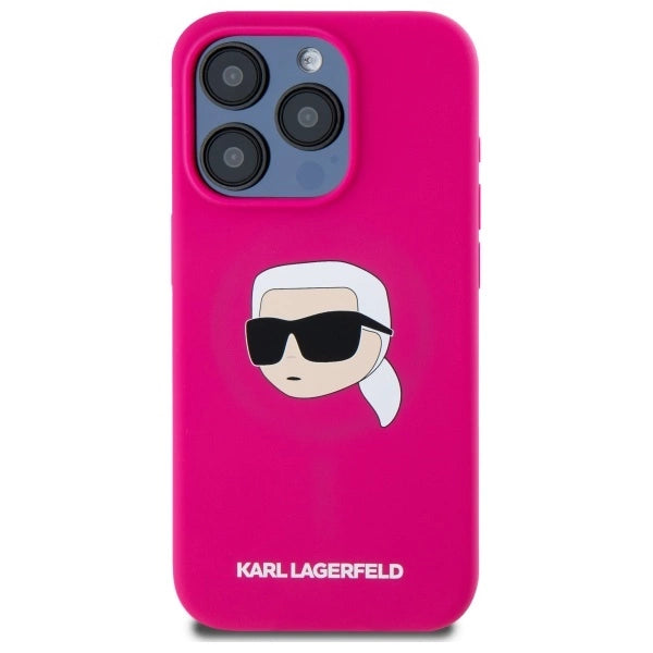 Karl Lagerfeld KLHMP15LSKHPPPLF iPhone 15 Pro 6.1" fuchsia/fuschia hardcase Silicone Karl Head Print MagSafe_2