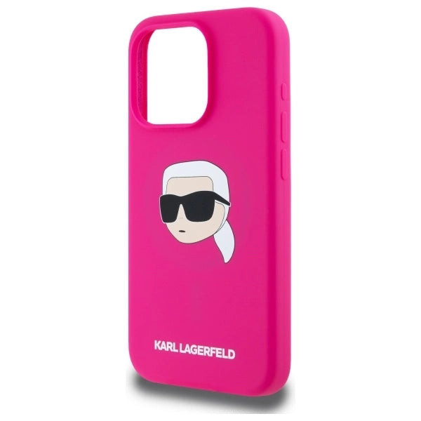 Karl Lagerfeld KLHMP15LSKHPPPLF iPhone 15 Pro 6.1" fuchsia/fuschia hardcase Silicone Karl Head Print MagSafe_5