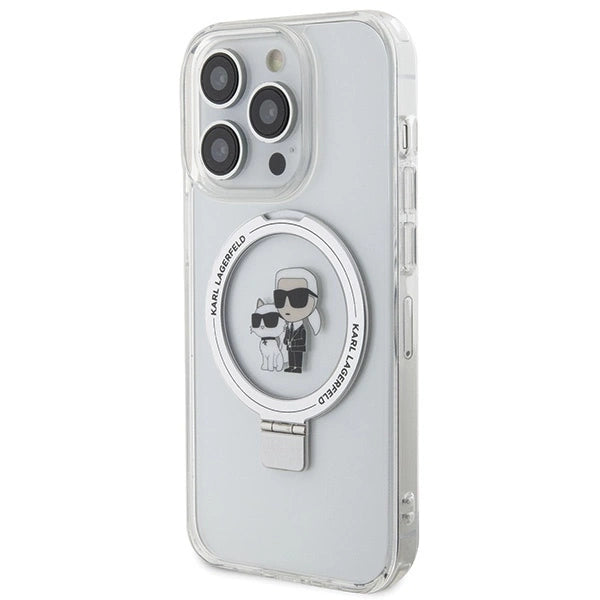 Karl Lagerfeld KLHMP15XHMRSKCH iPhone 15 Pro Max 6.7" white/white hardcase Ring Stand Karl&Choupette MagSafe_1