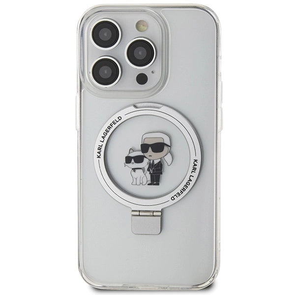 Karl Lagerfeld KLHMP15XHMRSKCH iPhone 15 Pro Max 6.7" white/white hardcase Ring Stand Karl&Choupette MagSafe_2