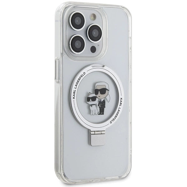 Karl Lagerfeld KLHMP15XHMRSKCH iPhone 15 Pro Max 6.7" white/white hardcase Ring Stand Karl&Choupette MagSafe_3
