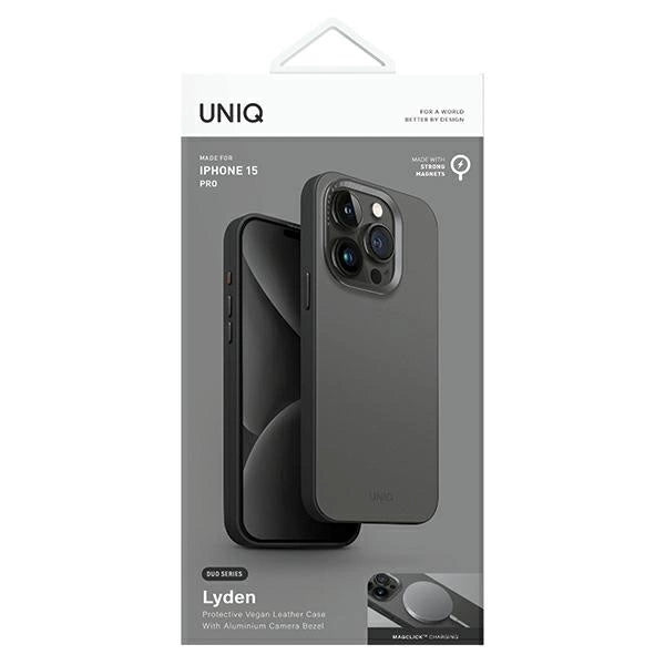 Uniq Lyden DS iPhone 15 Pro 6.1" Magclick Charging case grey-black/charcoal grey-black_6
