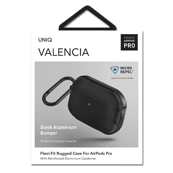 Uniq Valencia AirPods Pro Case Black/Midnight Black Antimicrobial_7