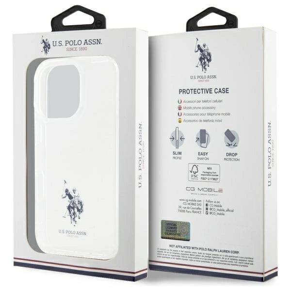 US Polo USHCP15XUSMT iPhone 15 Pro Max 6.7" Clear/Transparent IML Printed Double Horse Logo_6