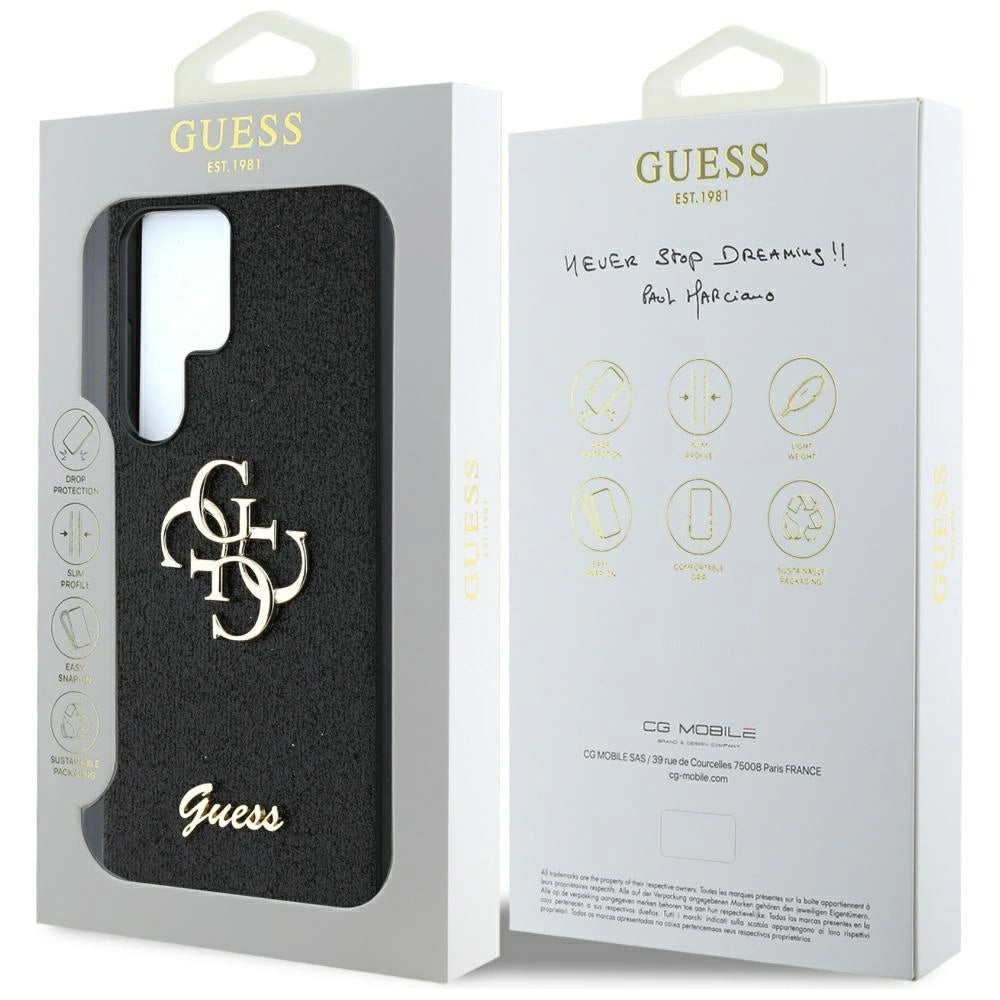Guess Fixed Glitter Big 4G Metal Logo case for Samsung Galaxy S25 Ultra black_7