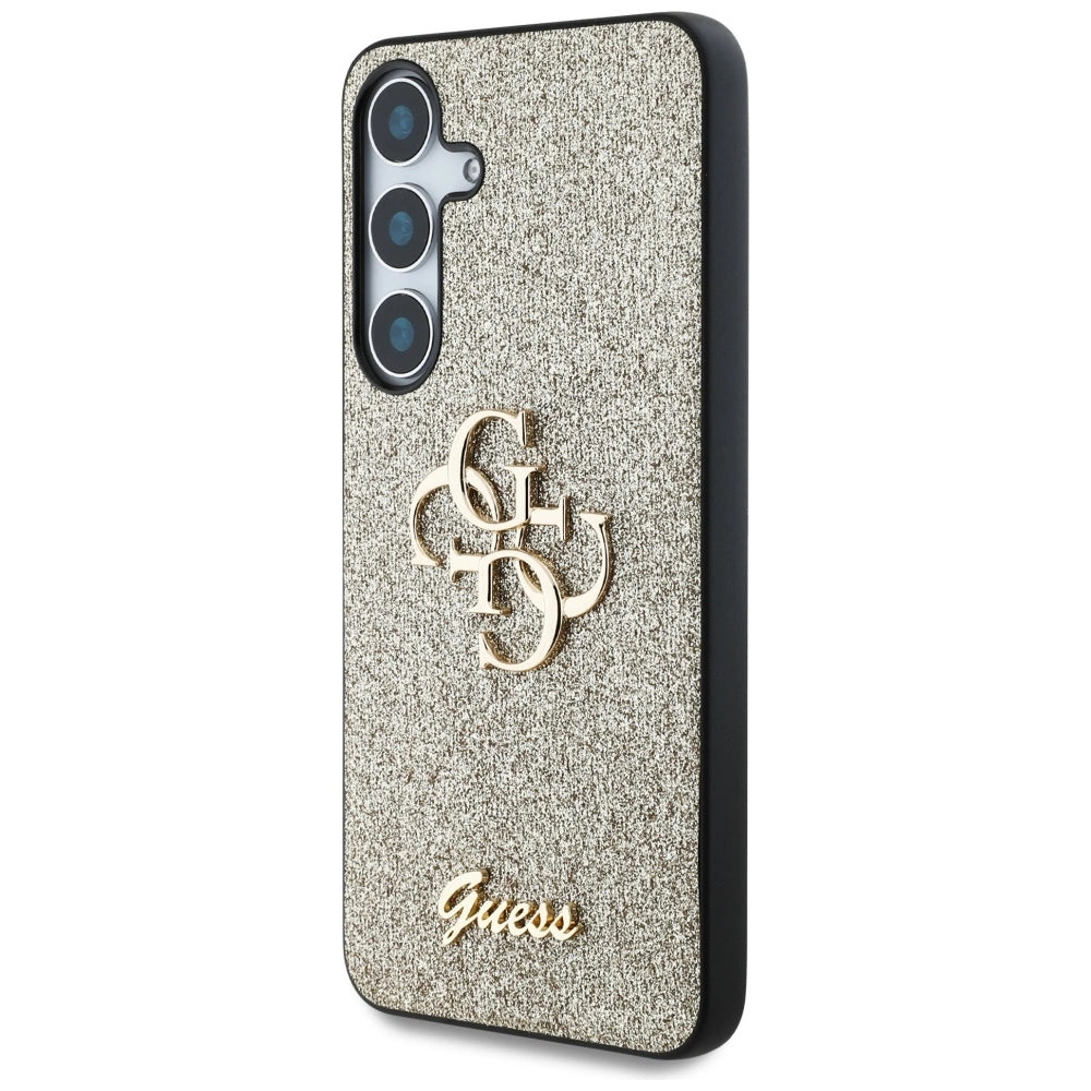 Guess Fixed Glitter Big 4G Metal Logo case for Samsung Galaxy S25 gold_1