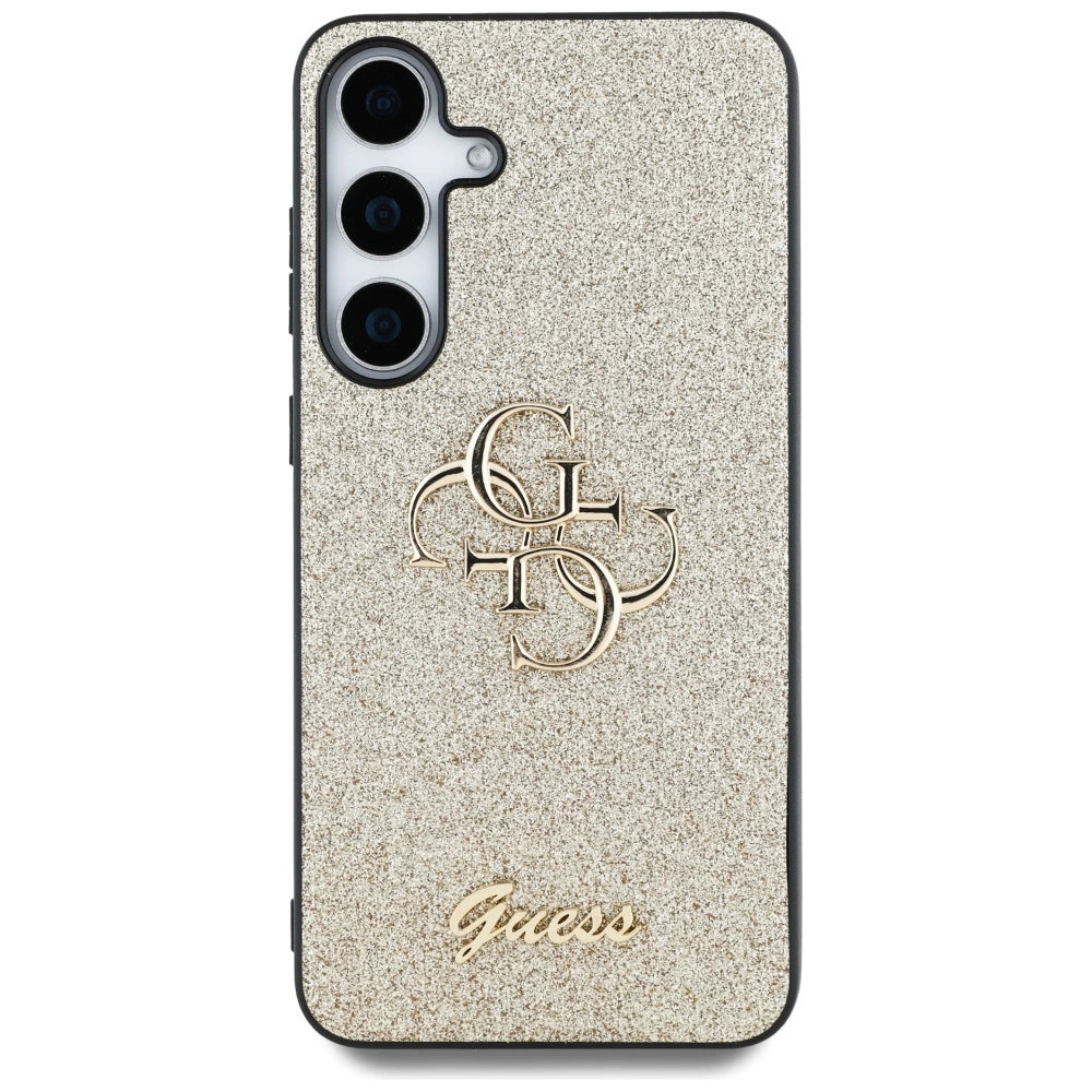 Guess Fixed Glitter Big 4G Metal Logo case for Samsung Galaxy S25 gold_2