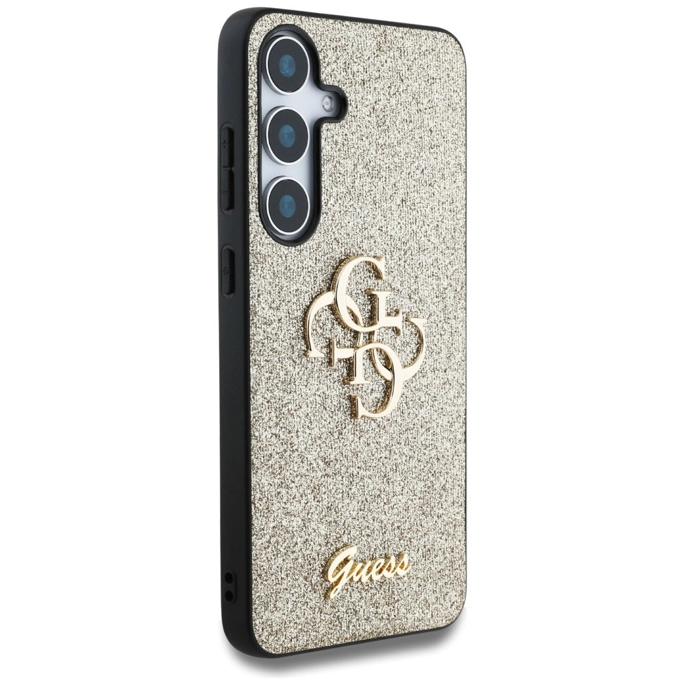 Guess Fixed Glitter Big 4G Metal Logo case for Samsung Galaxy S25 gold_3