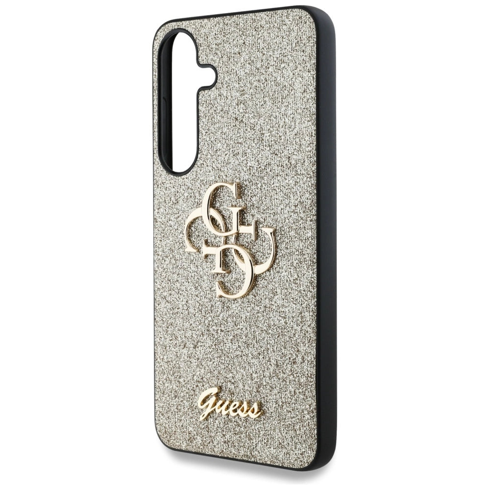 Guess Fixed Glitter Big 4G Metal Logo case for Samsung Galaxy S25 gold_5