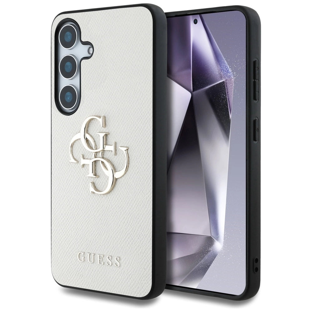 Guess Grained Big 4G Logo Small Classic Logo case for Samsung Galaxy S25 beige_0