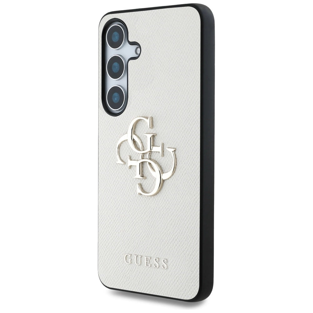 Guess Grained Big 4G Logo Small Classic Logo case for Samsung Galaxy S25 beige_1
