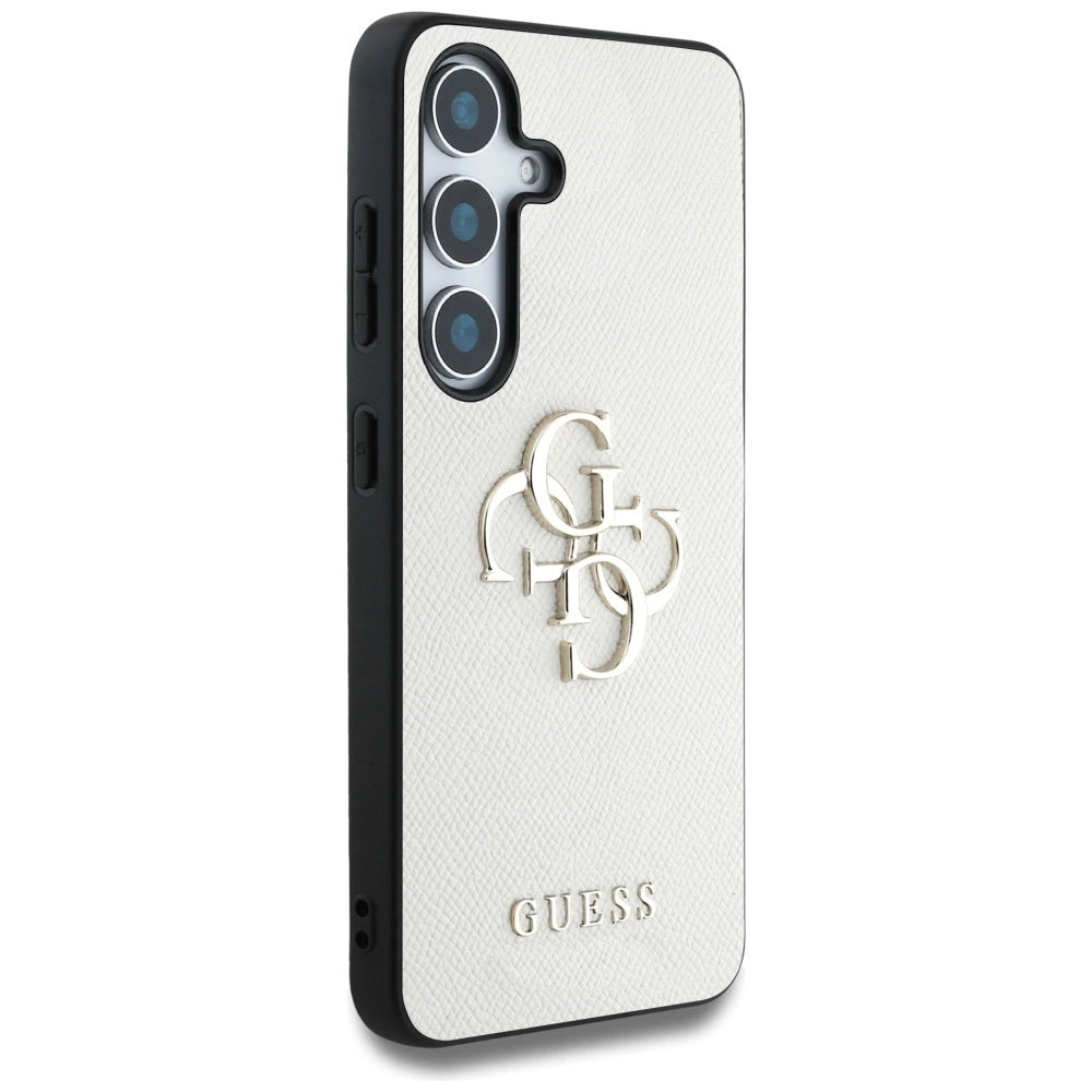 Guess Grained Big 4G Logo Small Classic Logo case for Samsung Galaxy S25 beige_3