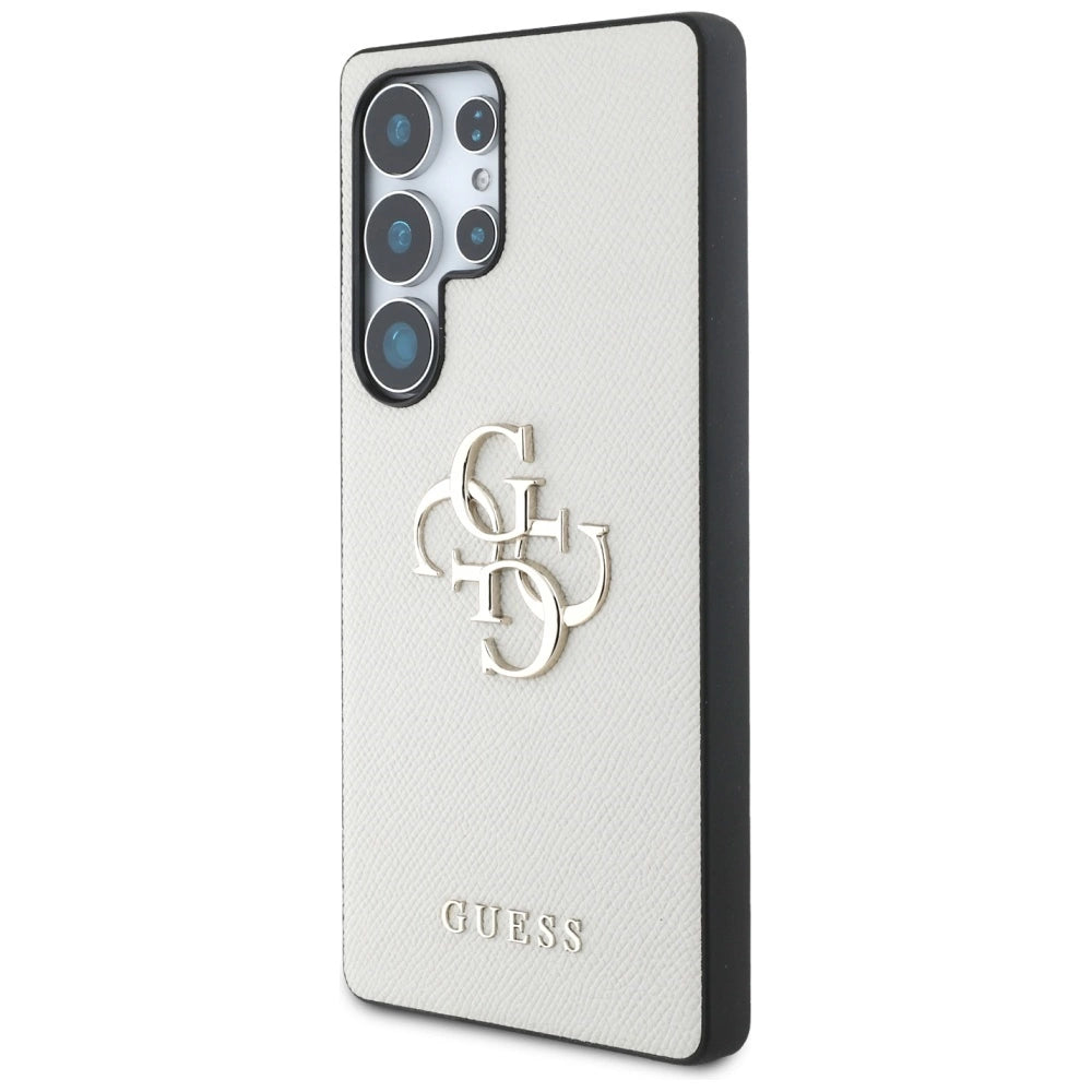 Guess Grained Big 4G Logo Small Classic Logo Case for Samsung Galaxy S25 Ultra beige_1