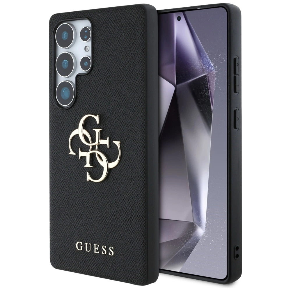 Guess Grained Big 4G Logo Small Classic Logo case for Samsung Galaxy S25 Ultra black_0