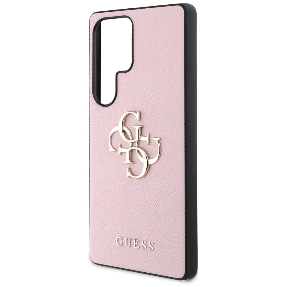 Guess Grained Big 4G Logo Small Classic Logo Case for Samsung Galaxy S25 Ultra pink_5