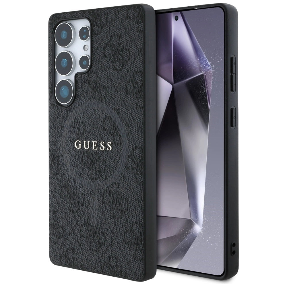 Guess Leather 4G Colored Ring Classic Logo MagSafe Case Samsung Galaxy S25 Ultra black_0