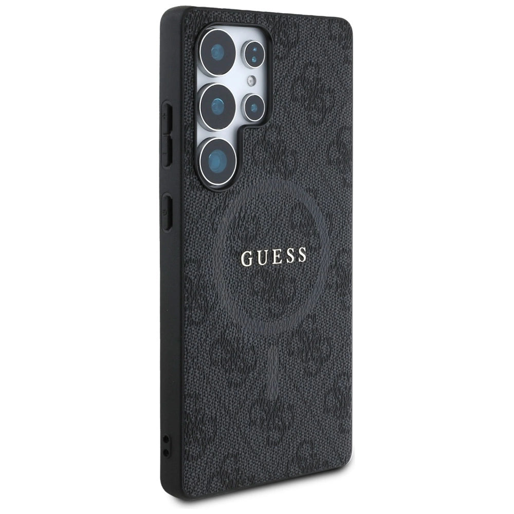 Guess Leather 4G Colored Ring Classic Logo MagSafe Case Samsung Galaxy S25 Ultra black_3