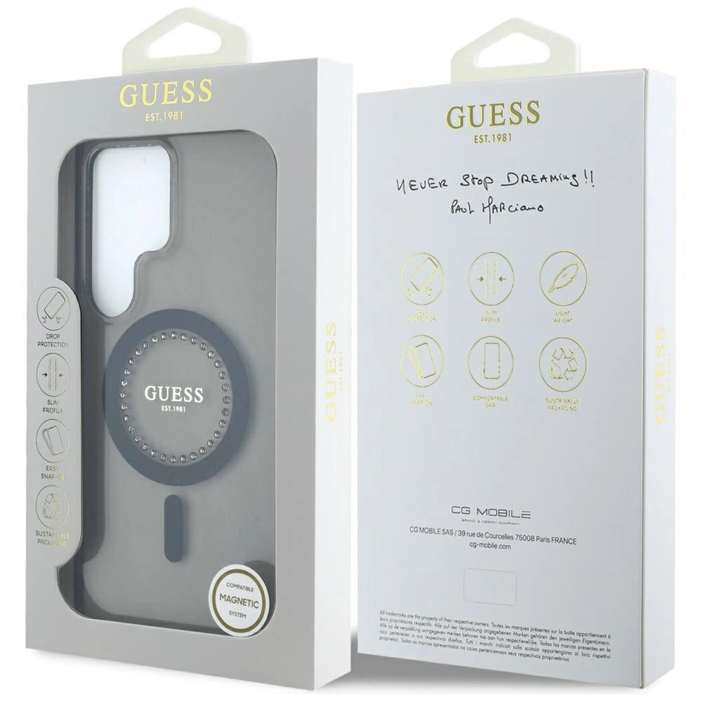 Guess Rhinestones Printed Classic Logo MagSafe Samsung Galaxy S25 Ultra case black_7