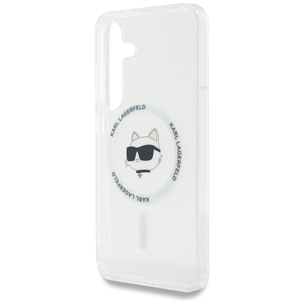 Case Karl Lagerfeld Button Choupette Head Printed Logo MagSafe Samsung Galaxy S25 white_5