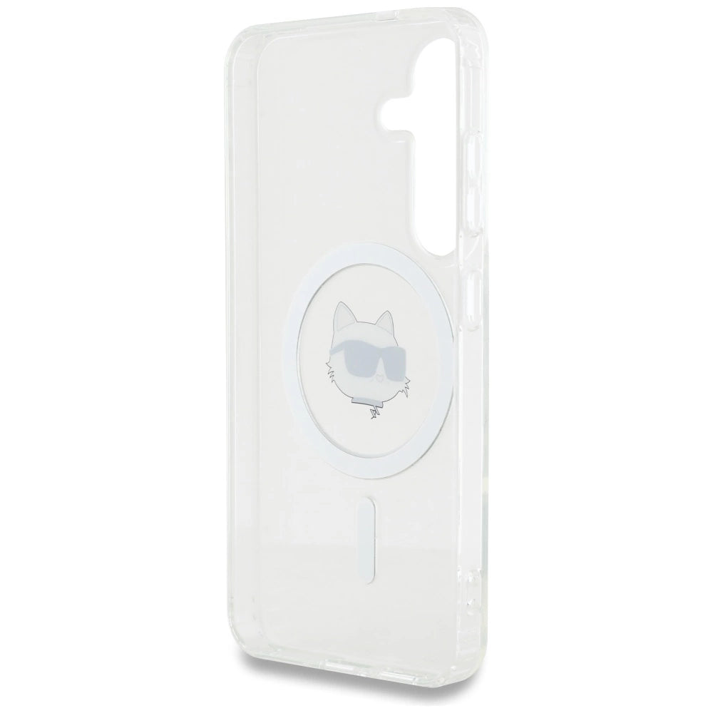 Case Karl Lagerfeld Button Choupette Head Printed Logo MagSafe Samsung Galaxy S25 white_6
