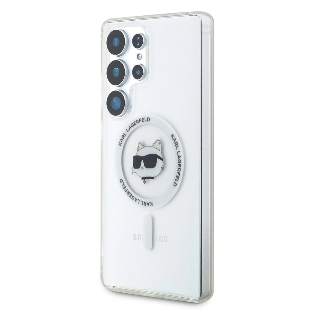 Case Karl Lagerfeld Button Choupette Head Printed Logo MagSafe Samsung Galaxy S25 Ultra white_1