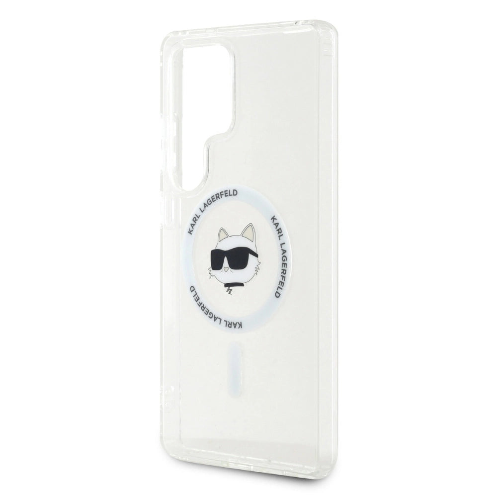 Case Karl Lagerfeld Button Choupette Head Printed Logo MagSafe Samsung Galaxy S25 Ultra white_5