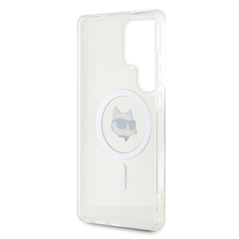 Case Karl Lagerfeld Button Choupette Head Printed Logo MagSafe Samsung Galaxy S25 Ultra white_6
