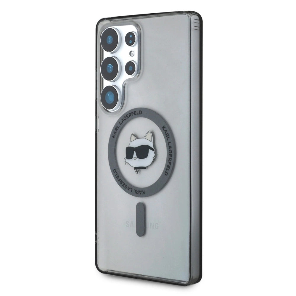 Karl Lagerfeld Button Choupette Head Printed Logo MagSafe Samsung Galaxy S25 Ultra case black_1