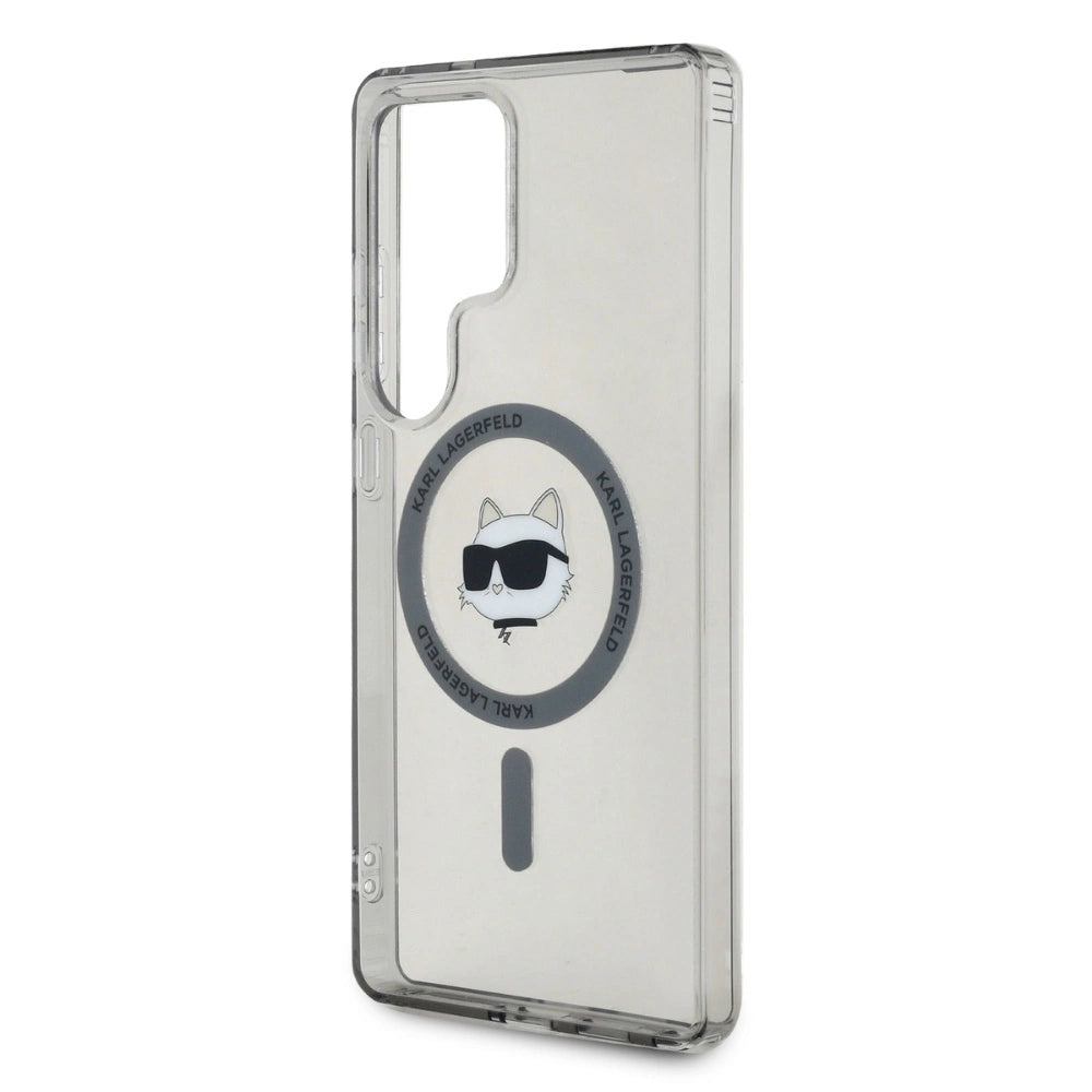 Karl Lagerfeld Button Choupette Head Printed Logo MagSafe Samsung Galaxy S25 Ultra case black_5