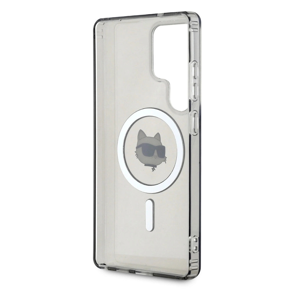 Karl Lagerfeld Button Choupette Head Printed Logo MagSafe Samsung Galaxy S25 Ultra case black_6