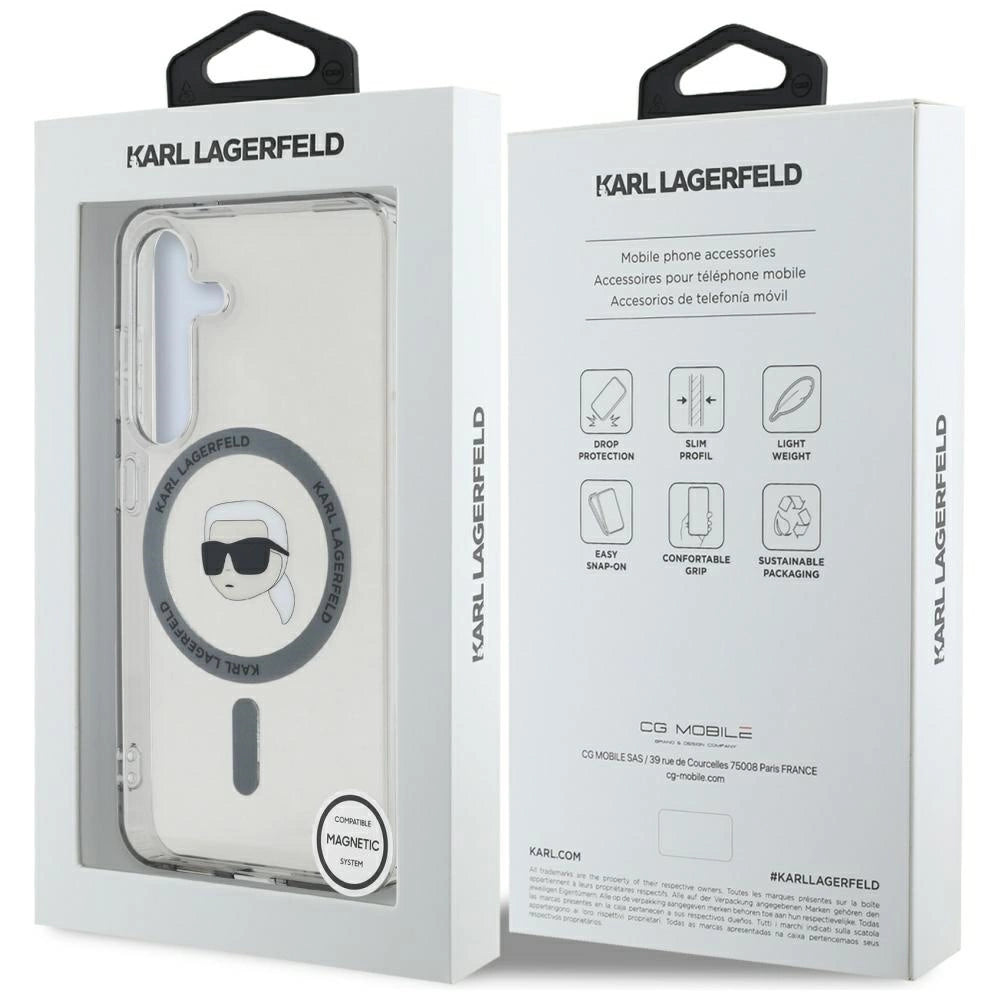 Case Karl Lagerfeld Button Karl Head Printed Logo MagSafe Samsung Galaxy S25 black_7