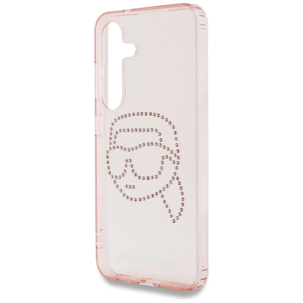 Karl Lagerfeld Rhinestones K. Head Logo Samsung Galaxy S25 Case Pink_5