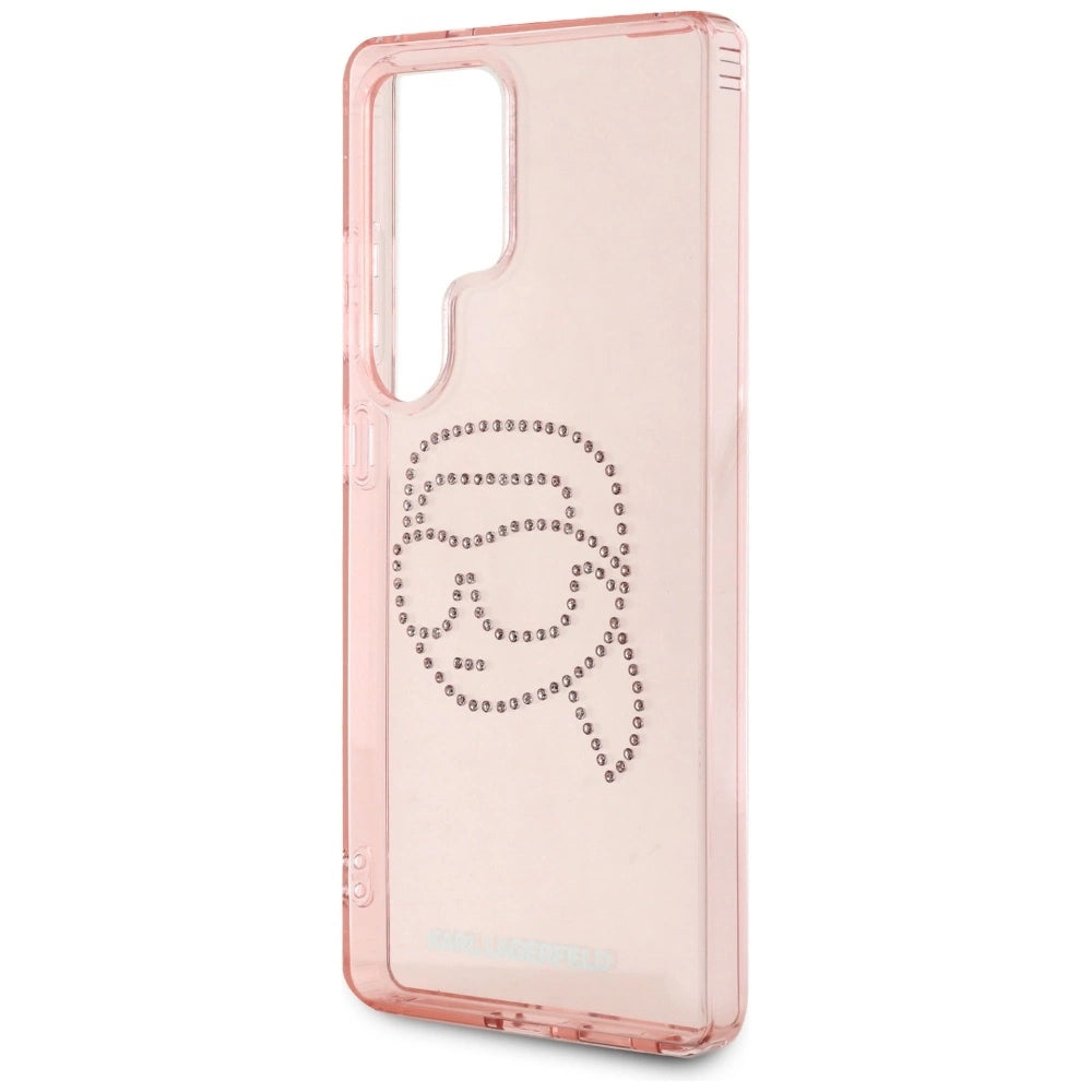 Karl Lagerfeld Rhinestones K. Head Logo Samsung Galaxy S25 Ultra Case Pink_5