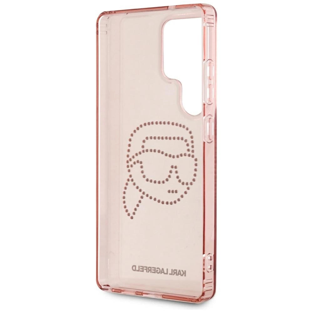 Karl Lagerfeld Rhinestones K. Head Logo Samsung Galaxy S25 Ultra Case Pink_6
