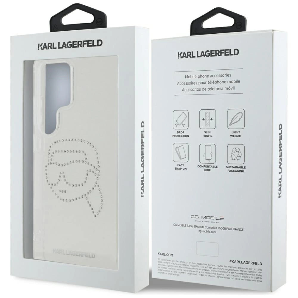 Case Karl Lagerfeld Rhinestones Karl Head Logo Samsung Galaxy S25 Ultra transparent_7