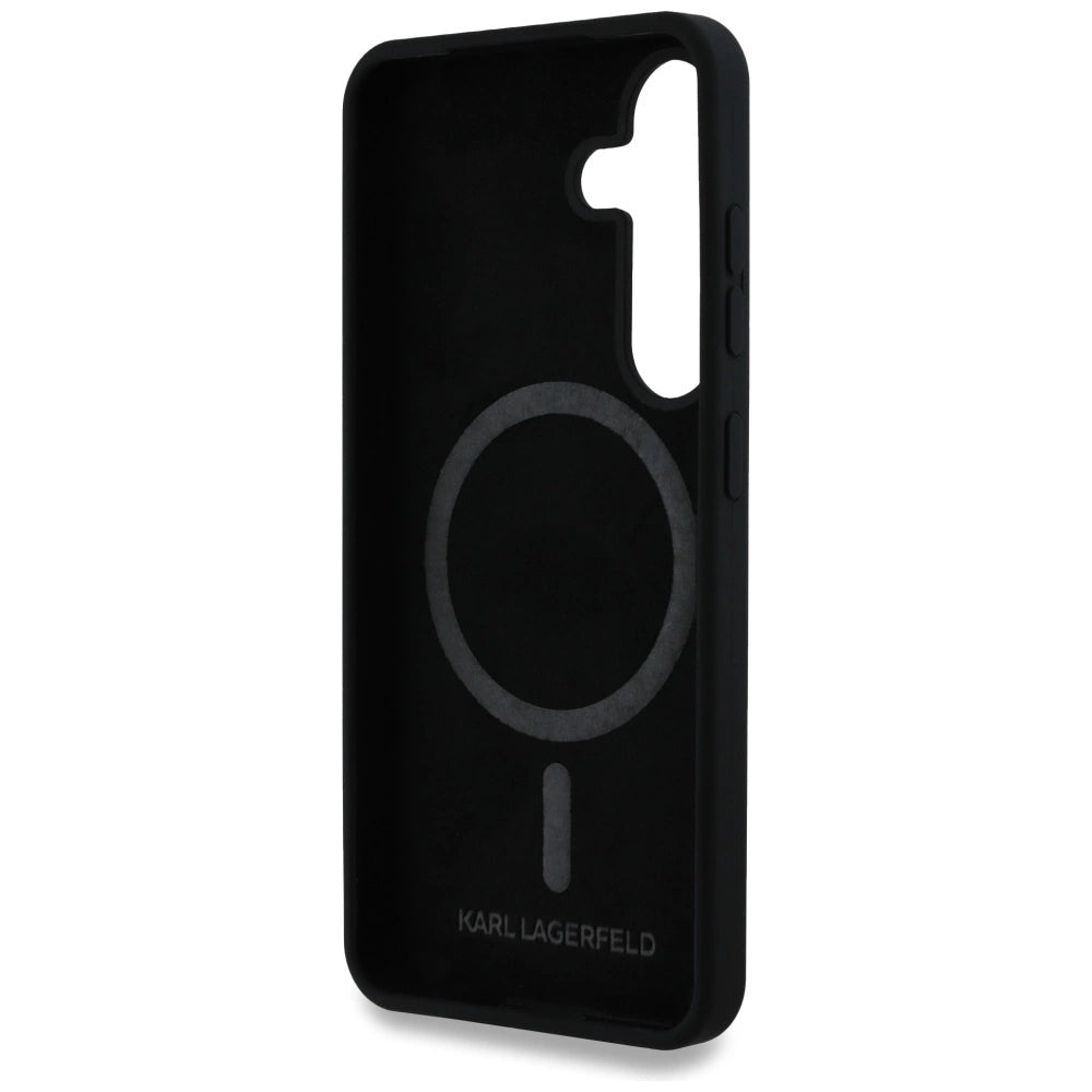 Karl Lagerfeld Silicone Double Heads And Circle MagSafe Samsung Galaxy S25 case black_6
