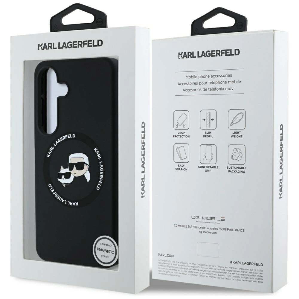 Karl Lagerfeld Silicone Double Heads And Circle MagSafe Samsung Galaxy S25 case black_7