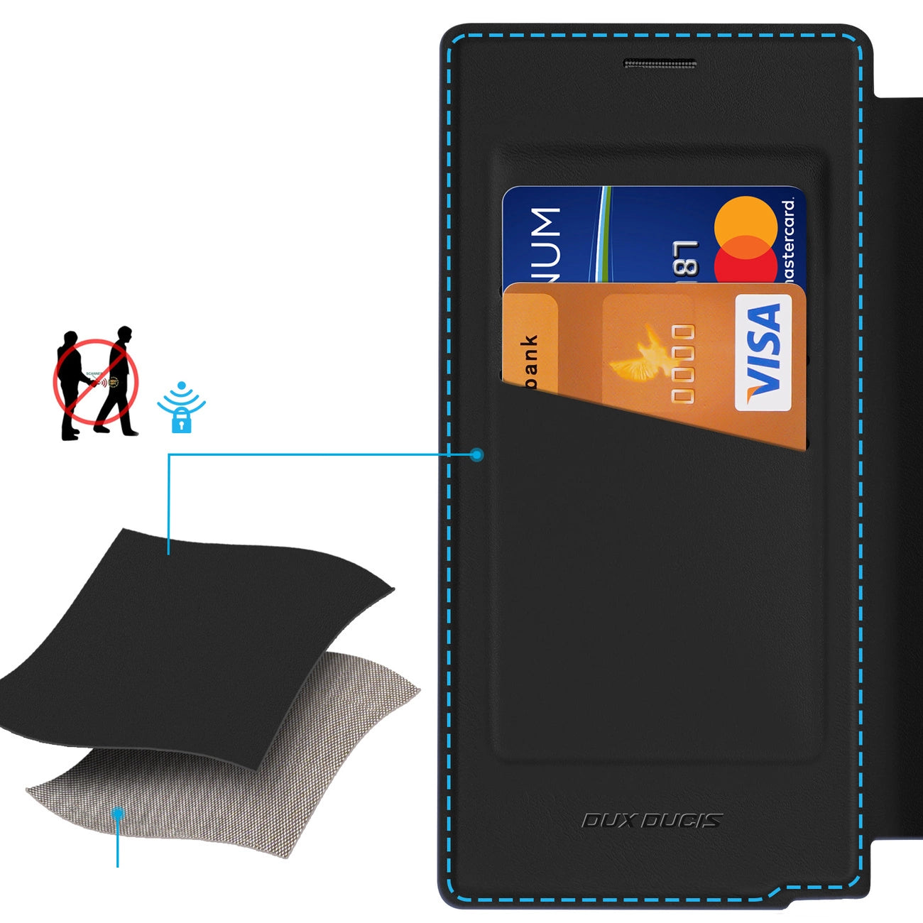 Dux Ducis Skin X Pro Case for Samsung Galaxy S25 Ultra with MagSafe and Wallet - Black_4