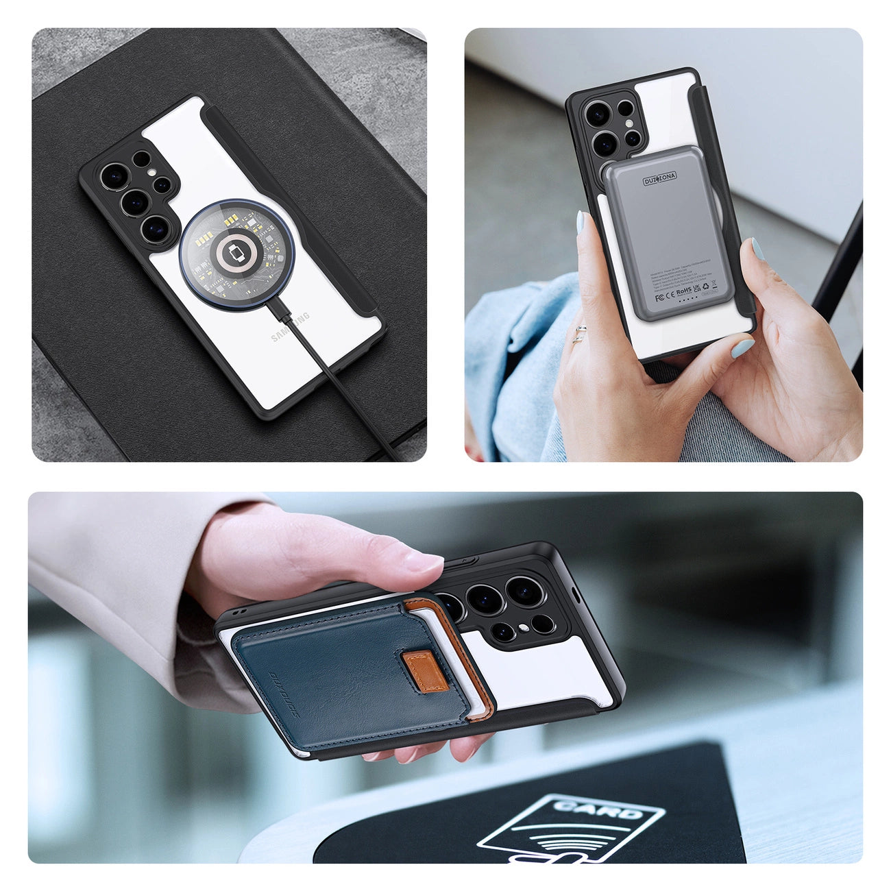 Dux Ducis Skin X Pro Case for Samsung Galaxy S25 Ultra with MagSafe and Wallet - Black_7