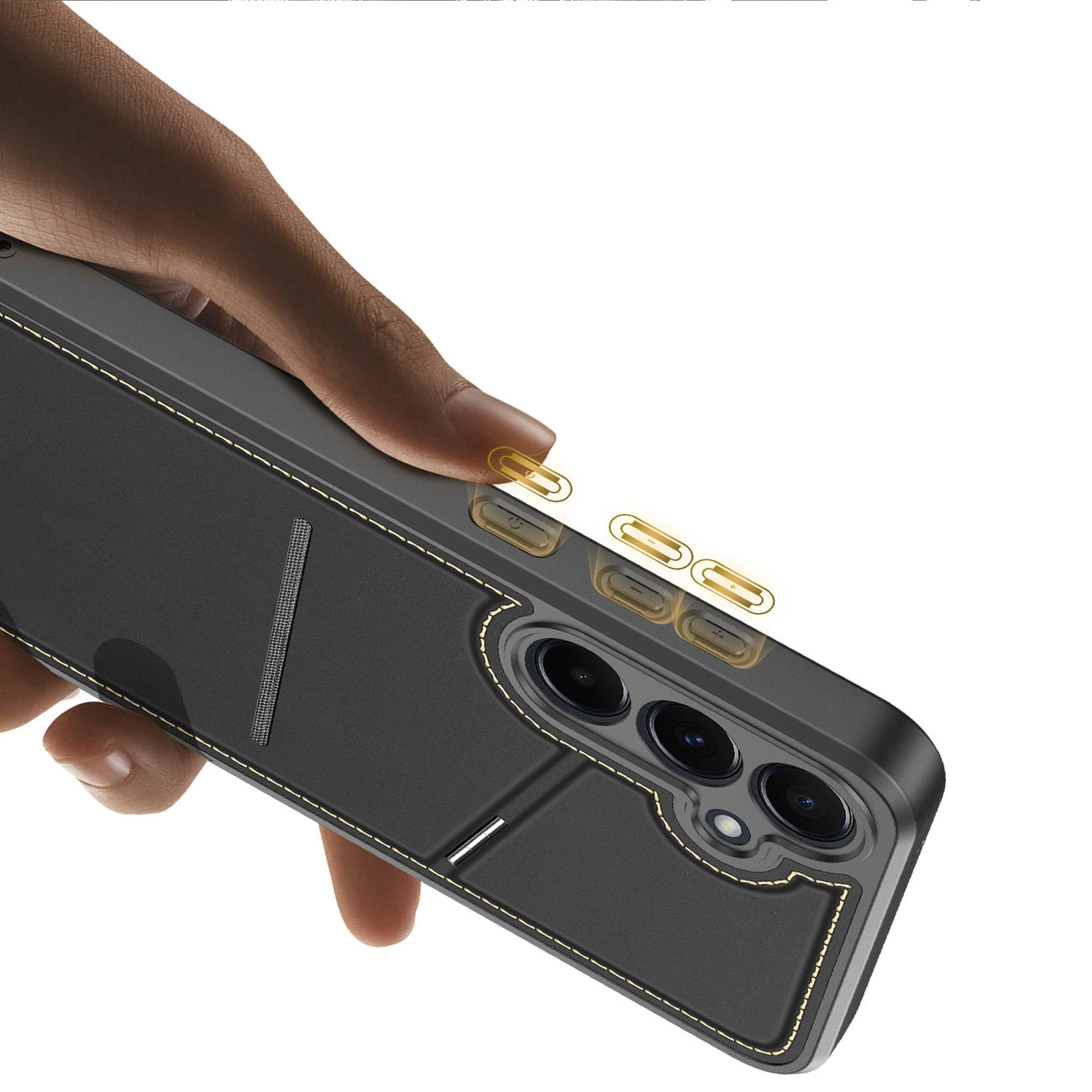 Dux Ducis Rafi II Case for Samsung Galaxy S25 with Stand and Wallet - Black_5