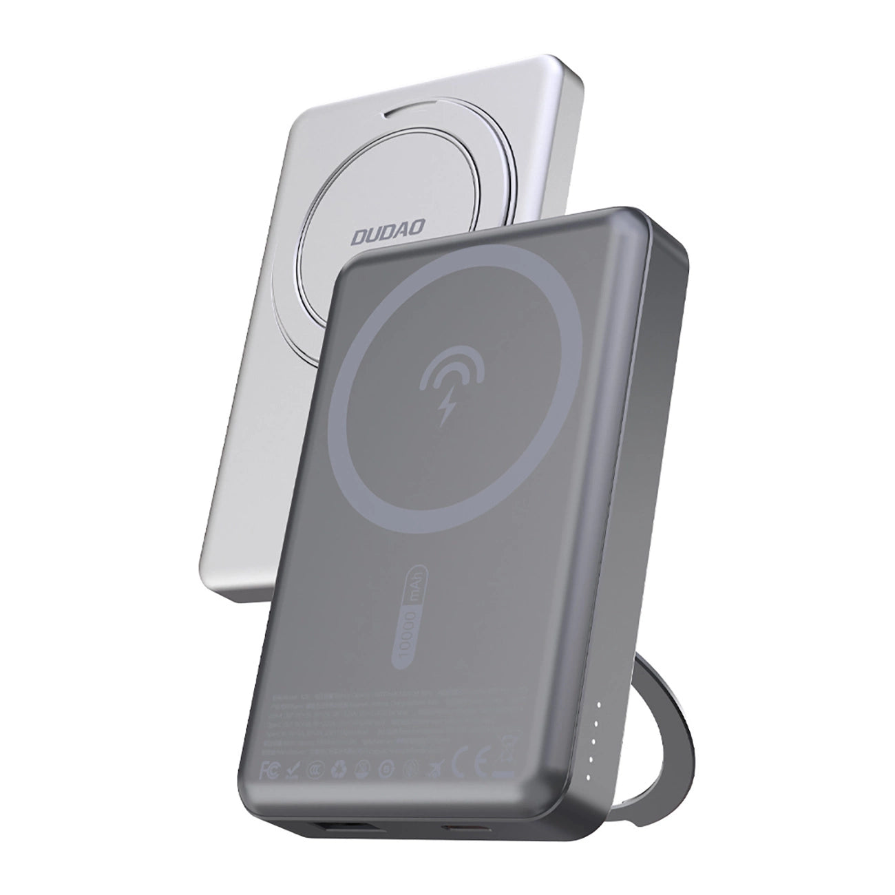 Dudao K28 10000mAh PD 22.5W MagSafe Powerbank with Metal Case and Ring Stand - Gray_6