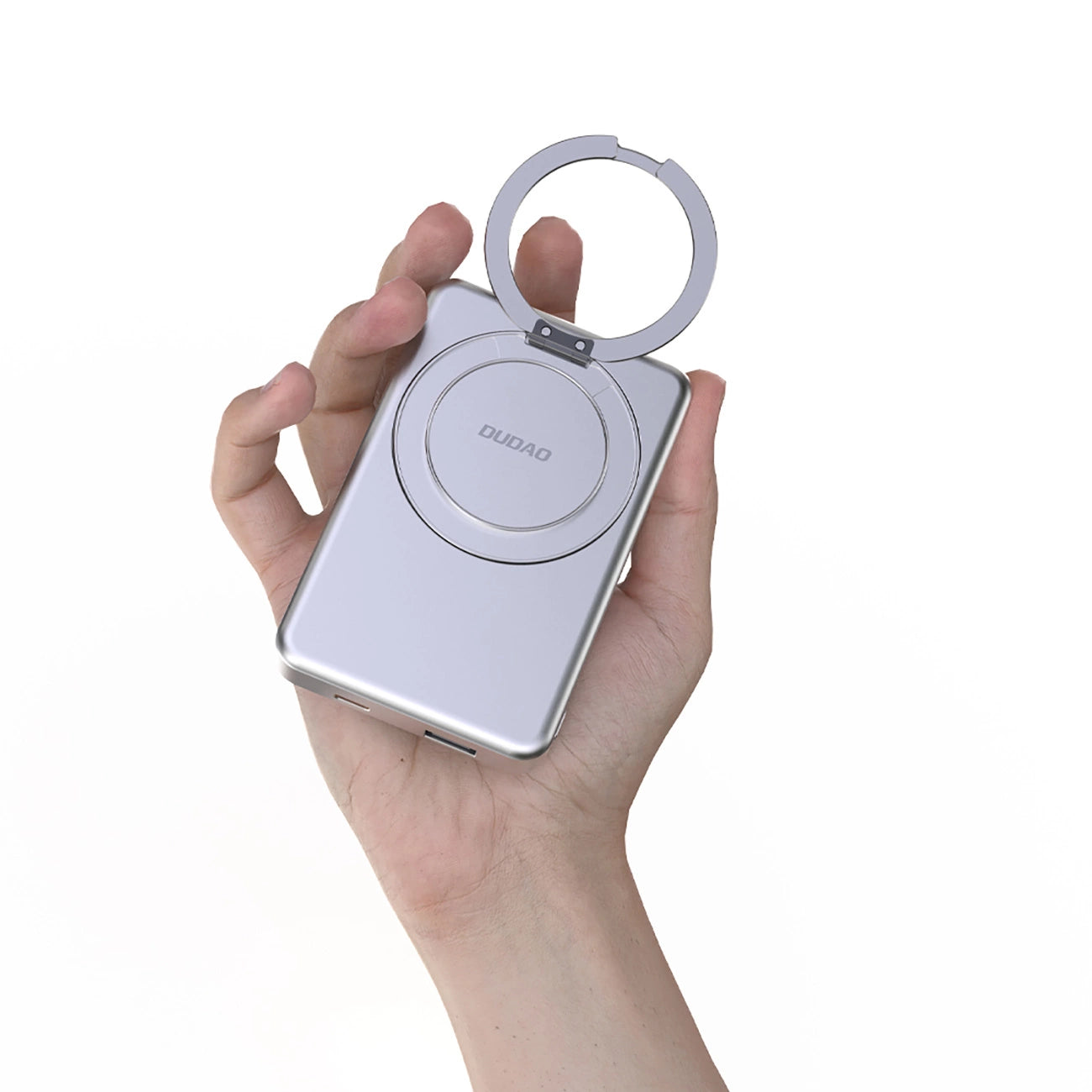 Dudao K28 10000mAh PD 22.5W MagSafe Powerbank with Metal Case and Ring Stand - Gray_7