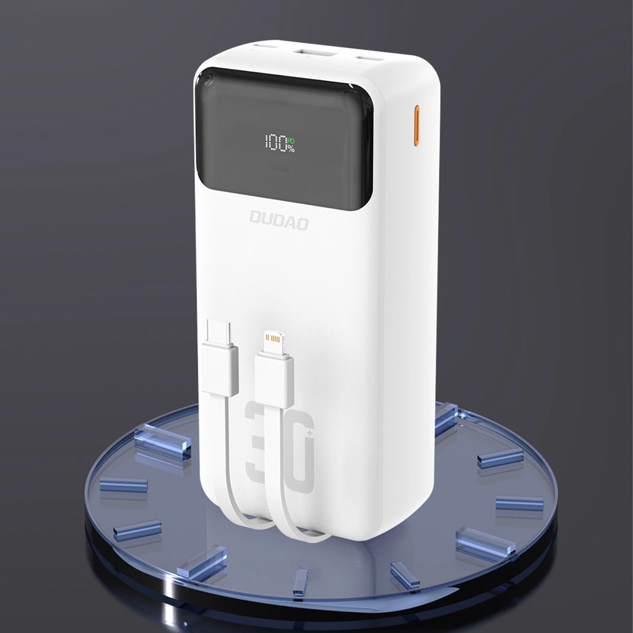 Dudao K15MAX 30000mAh PD 22.5W Powerbank with Built-in Cables - White_2